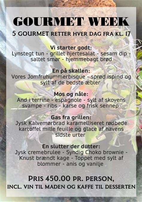 for enden af gaden menu|Tirsdags gourmet